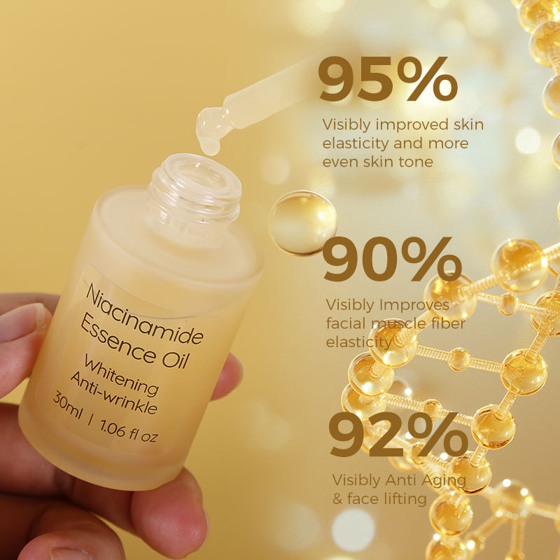 OEM ODM Korean Vitamin C Facial Serum 30ml Niacinamide Hyaluronic Acid Brightening Hydrating Skin Care Essence Oil Wholesale