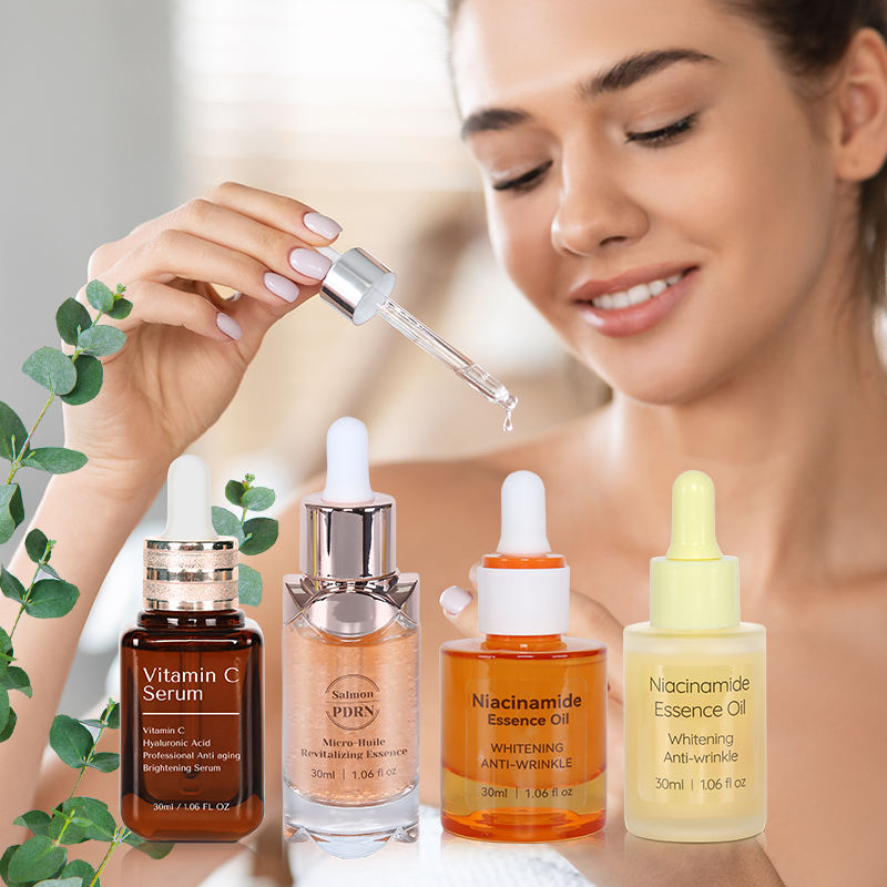 OEM ODM Korean Vitamin C Facial Serum 30ml Niacinamide Hyaluronic Acid Brightening Hydrating Skin Care Essence Oil Wholesale